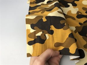 Bomuldsjersey - cool camouflage med varm okker